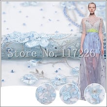 High quality stones JRB-19126 lace fabric African embroidered fabric latest tulle lace fabric with pretty flowers 2024 - buy cheap