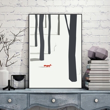 Nordic Home Decoration Poster Winter Forest Landscape Canvas Painting Hd Print Fox Animals Wall Art Picture For Kids Room Decor 2024 - buy cheap