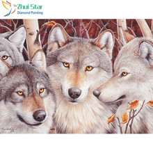 Zhui Star full Square drill Diamond painting Cross stitch Wolf family Diamond embroidery Mosaic decoration  HY 2024 - buy cheap