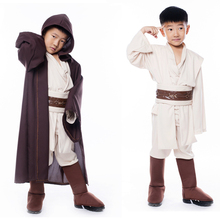 Boys Deluxe Movie Star Star Jedi Warrior Cosplay Costume Obi Wan Kenobi Costume Tunic For Children Kids Boys Halloween Costume 2024 - buy cheap