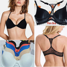 Moda feminina sutiã de renda, fechamento frontal, sexy, alças de renda, costas, fino, acolchoado, lingerie 32-44 a b c d dd 2024 - compre barato