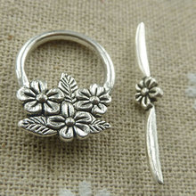 90 sets tibetan silver flower clasps 22x18`32x6mm #577 2024 - buy cheap