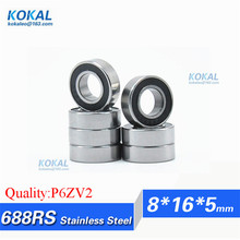 [S688RS-P6]Free Shipping 10pcs P6ZV2 688RS stainless high precision equipment instruments ball bearing 688RS 688RZ 8*16*5mm 2024 - buy cheap