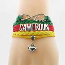 infinity love cameroun Bracelet heart Charm bracelet love cameroun flag bracelet & bangle for woman and man jewelry 2024 - buy cheap