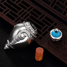 100% S990 Стерлинговое Серебро Shurangama мантра эрекция Тибетский Сарира кулон ювелирные изделия памятный буддийский держатель ракушка урна ожерелье 2024 - купить недорого