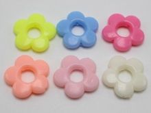 50 Mixed Pastel Color Acrylic Flower Donut Beads 20mm Jewelry Making 2024 - buy cheap