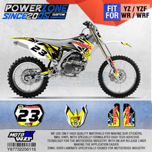 Powerzone-adesivo personalizado, equipe gráfica, decalques, 3m, personalizado, para yamaha yzf250 450 2006-09 wr250f/450f 07-13 07-11 116 2024 - compre barato