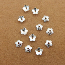 10pcs/lot 4mm 925 Sterling Silver Flower Bead Loose Spacer Beads Caps End Beads Cap for DIY Jewelry Finding Making Accessories 2024 - buy cheap