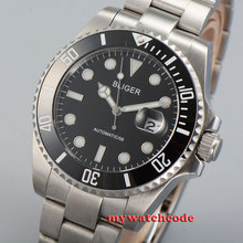 Relógio masculino automático de cristal safira, relógio inteligente preto de cerâmica com moldura de 43mm p33b 2024 - compre barato