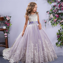 Girls Dress Flower Girl Prom Party Bridesmaid Dress Floor Length Firs Communion Dresses 2024 - buy cheap