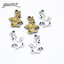 YuenZ 10pcs 2 colour Antique Silver color animal unicorn Charm fit for Bracelets Necklace DIY Metal Jewelry Making 18*15mm D9276 2024 - buy cheap