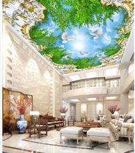 3D stereoscopic blue sky ceiling Custom 3d photo wallpaper Home Decoration Non woven wallpaper ceiling 2024 - buy cheap