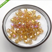 4MM Light Brown AB Coating Bicone Crystal Bead Crystal Pendant, Glass Loose Bead,Hole Through Beads, 1200Pcs/Lot Free Shipping 2024 - buy cheap