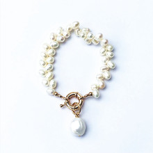 Baroque pearl bracelet charm flower row pendant ladies fashion jewelry bohe style women bracelet 2019 new Bracelet de perles 2024 - buy cheap
