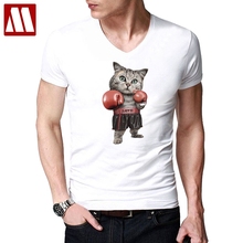 Breathable Wicking Cool Cotton T Shirts Men Summer Kawaii Tops Tees Boxinger Cat Fashion 3D Print Casual T-Shirt Plus Size S~5XL 2024 - buy cheap