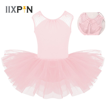 IIXPIN-vestidos de Ballet para chicas, bailarina, vestido profesional de tutú de ballet sin mangas, empalme de encaje en forma de U, espalda, gimnasia, leotardo 2024 - compra barato