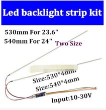 Kit fita de led com brilho ajustável, 15 conjuntos com 23.6 ", 530mm, 15mm, 540mm, 24", lcd atualizado, painel ccfl para luz de fundo led