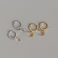 Pendientes geométricos de luna creciente en plata de ley 925, joyería con dije para chicas, pendiente de aro Huggie, joyería de regalo para cumpleaños de Graduación 2024 - compra barato