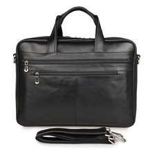 Мужской портфель из натуральной кожи, 16 дюймов, большая черная сумка для ноутбука из натуральной кожи, деловая сумка из коровьей кожи, двухслойная сумка-мессенджер 2024 - купить недорого