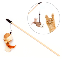 Pet Mouse Cat Toy Feather Cute Design Bird Feather Plush Pet Toy Cat Teaser Stick Pet Toy For Cats Stick Ball Products For Kids 2024 - buy cheap