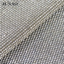 Junao vidro strass corte de malha transparente 24*40cm, aplique para vestido jóias decoração 2024 - compre barato