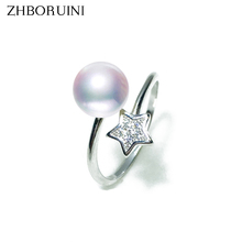 ZHBORUINI 2019 Fashion Pearl Ring 925 Sterling Silver Jewelry For Women Star Rings Natural Freshwater Pearl Jewelry Gift 2024 - buy cheap