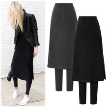 Women Elastic Waist A-line Skirts Hip Slim Loose Mid-Calf Skirts Large Size Skirts Plus Leggings 4007 2024 - buy cheap