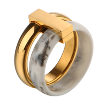 Anillos de resina de acero inoxidable para hombre y mujer, joya moderna circular de oro para regalo de boda 2024 - compra barato
