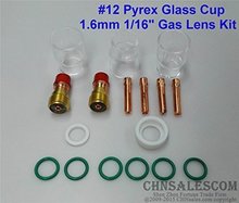CHNsalescom 17 pcs TIG Welding Stubby Gas Lens #12 Pyrex Cup Kit for Tig WP-17/18/26 1/16" 1.6mm 2024 - buy cheap