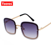 Yoovos модные роскошные солнцезащитные очки Женские квадратные брендовые дизайнерские винтажные очки высокого качества для вечеринок 2024 - купить недорого