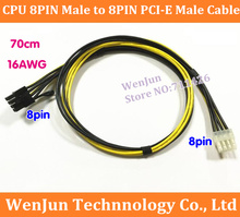 1PCS NEW CPU 8PIN  Male to 8PIN  PCI-E MALE Power Adapter Cable 16AWG  High end module power supply Cable 70CM 2024 - buy cheap