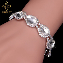 TREAZY Simulated Pearl Crystal Bracelets for Women Silver Color Bangles &Bracelets Pulseras Femme Wedding Engagement Jewelry 2024 - buy cheap