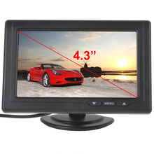 4,3-дюймовый автомобильный монитор 480x272, цифровой цветной TFT ЖК-дисплей, 2-канальный видеовход, монитор заднего вида автомобиля 2024 - купить недорого