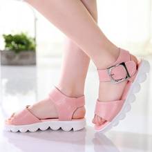 size 26-36 Children shoes sandals Girls leather sandals candy color kids beach sandals outdoor breathable shoes for girls 4-12Y 2024 - buy cheap