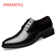 Height Increasing 6CM Elevator Wedding Shoes Men Genuine Leather Oxfords Elegant Men Formal Dress Shoes 2019 Bridegroom Shoes 2024 - buy cheap