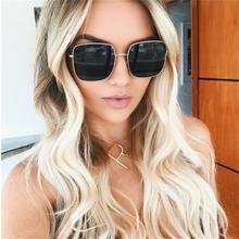 Gafas de sol cuadradas de las mujeres de diseñador gafas de sol mujer marca de Italia Vintage tonos oro negro gafas de sol 2024 - compra barato