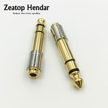 50Pcs Brass 6.5mm Male Plug to 3.5mm Female Jack Stereo Headphone Audio Adapter TRS Connector 2024 - buy cheap