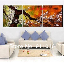 Pintura decorativa moderna abstrata árvore de ameixa conjunto de paisagem sem moldura conjunto de pinturas de flores mural de parede pintura em tela 2024 - compre barato