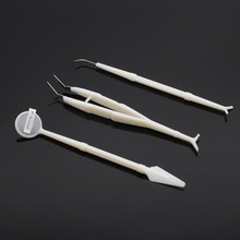 Disposable Mouth Mirror Forceps Probe Dental Lab Tools Equipment Kit 3pcs/Bag 2024 - buy cheap