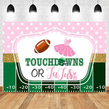 Gender Reveal Backdrop Touchdowns or Tutus Baby Shower Photo Booth Props Backdrops Gender Surprise Photography Background 2024 - buy cheap