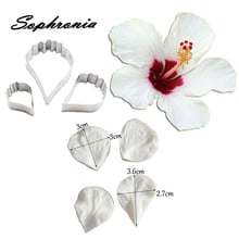 Molde de silicona con diseño de pétalos de flor hibisco, utensilio para decoración de tortas con Fondant, pasta de goma de Chocolate, Sugarcraft MouldCS285 2024 - compra barato