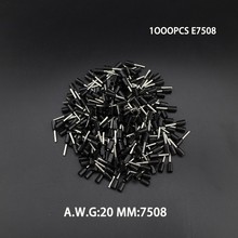 1000pcs E7508 20AWG Copper Crimp Connector Insulated Cord Pin End Terminal Ferrules kit set Wire terminals connector 2024 - buy cheap