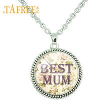 TAFREE Love Best Mum Round Pendant Necklace Best Mom Ever Charms Long Chain Lady Necklace For Mother /women Best Gift  MM27 2024 - buy cheap