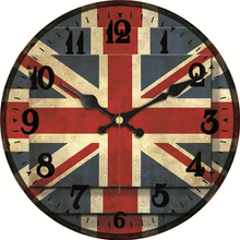 MEISTAR Patriotism National Lag Clock Silent Living Study Kitchen Gallery Clock Wall Art Watches Vintage Large Wall Clock Gift 2024 - buy cheap