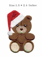 Parche con oso bordado de Navidad, 1,5 "de ancho/insignias de tela/marrón/parche exquisito 2024 - compra barato