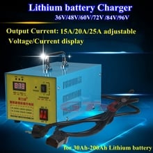 Smart 15A 20A 25A Charger with LED display for 36V 48V 60V 72V 84V 96V 30Ah-200Ah Lifepo4/li-ion/LTO/lead acid battery pack 2024 - buy cheap