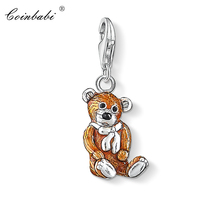 Charm Pendant Teddy Bear,2018 Fashion Jewelry Trendy Cute Real Authentic 925 Sterling Silver Gift For Women Fit Bracelet 2024 - buy cheap