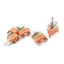 5 Pcs AC 250 V 15A 12mm Tópico SPDT 3-Position Toggle Switch De Metal Laranja