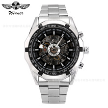 Relógio masculino esqueleto da moda, relógio masculino de esporte clássico para homens de negócios em aço inoxidável automático mecânico 2024 - compre barato