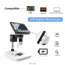 Microscopio Digital LCD HD 4,3 de 1080P pulgadas, cámara de aumento 50X-1000X, grabadora de vídeo para Mac y Windows, envío gratuito 2024 - compra barato